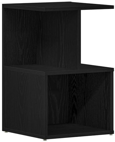 vidaXL Nachttisch Schwarze Eiche 35 x 35 x 55 cm Holzwerkstoff, Moderner Nachttisch, Kleiner Tisch, robuster Möbel, platzsparender Stauraum für Dein Schlafzimmer