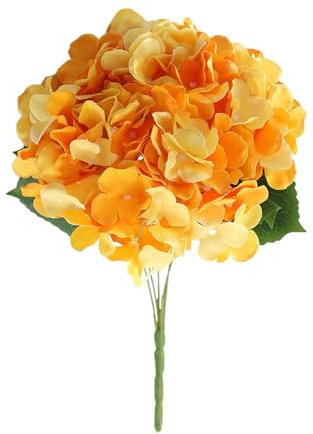 Florals - Ramo de hortensias artificiales realistas de seda de 13 pulgadas con tallos largos para decoración de boda, calabaza gigante de 26 pies (C, talla única)