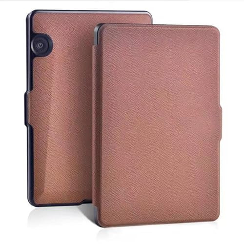 RUIPOCX Custodia Smart Compatibile con Kindle Voyage 2014, Custodia Protettiva Sottile in Similpelle con Funzione di Sospensione/riattivazione Automatica.(Brown)