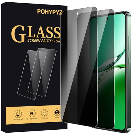 POHYPYZ 2 Piezas Protector Pantalla Privacidad para OPPO Reno 12 FS 5G/Reno 12 F 5G,Cristal Vidrio Templado Anti Espía, Amigable para Funda,Fácil de Limpiar, 9H Dure,Ultra Resistente