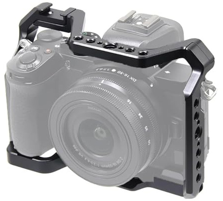 Kompatibel mit Nikon Z50 SLR – Kamerakäfig-Schutzrahmen mit Cold Shoe Mount, vertikaler Aufnahme und DIY-Erweiterungskit for Mikrofon
