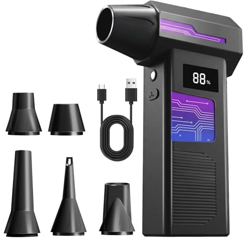 Cosyall Elektrische Staubgebläse, 4-Gang 120000 U/min | Wiederaufladbare Luftgebläse, Cordless Air Duster, Mini-Gebläse für PC, Laptop, Elektronik, Tastatur, Sofa, Auto