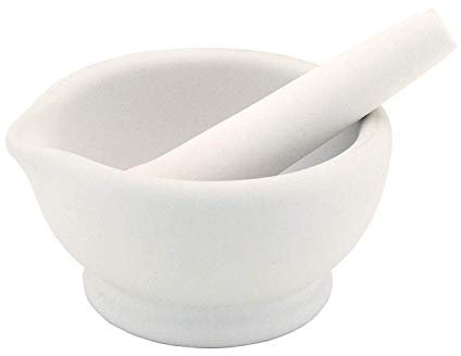 apollo THE HOUSEWARES BRAND Pestle and Mortar, Ceramic Spice and Herb Grinder, Great Gift Idea, Size: 12.5x12x7cm, White