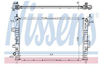 NISSENS Kühler Motorkühlung Kühler Wasserkühler Motorkühler Netzbreite 459mm Netzlänge 724mm Netztiefe 26mm 62357
