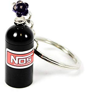 X-Parts NOS Lachgas Keyring Turbo Boost Black Bottle Nitro New Tuning Turbo