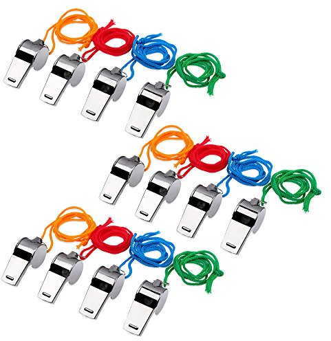 Schramm® 12 Stück Trillerpfeife Metall Triller Pfeife Pfeifen Fußballpfeife Schiedsrichterpfeife Trillerpfeifen 12er Pack