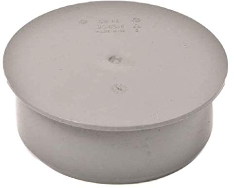 Waste Pipe 50 mm Cap/Stop End - Push-Fit/Compression - Grey