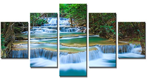 Visario 160 x 80 cm Bild auf Leinwand Wasserfall 5611-SCT deutsche Marke und Lager - Die Bilder/das Wandbild/der Kunstdruck ist fertig gerahmt