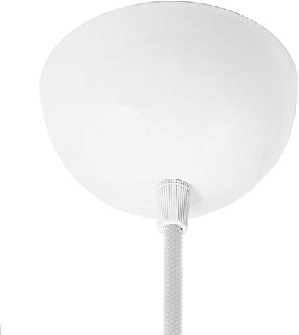 Baldachin | Abzweigdose | Verteilerdose zur Kabelabdeckung Ihrer Deckenlampe | Lampenkappe in Schwarz/Weiß/Chrome/Eisengrau 1 Loch Ø 10 cm inkl Zugentlastung (Weiß)