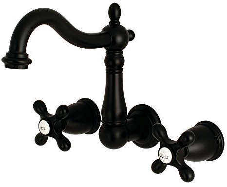 Kingston Brass KS1250AX Heritage Waschtischarmatur, Matte Black, 6-3/8