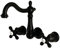 Kingston Brass KS1250AX Heritage Waschtischarmatur, Matte Black, 6-3/8