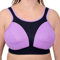 Ladies Sports Bras in Plus Sizes For Women High Impact No Bounce Non Wired Large Busts Including Free Bra Extender Gym Exercise Yoga Running Athletic Workout Sportswear (38 J, Lilac & Black)