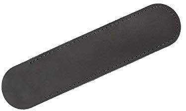 SUPERTOOL Leder-Stifteetui, Leder-Stifteetui, Beutelhalter, einzelne Füllfederhaltertasche, handgefertigte weiche Stift-Schutzhülle für Stifte, 1 Packung (15 cm x 3,5 cm, schwarz)