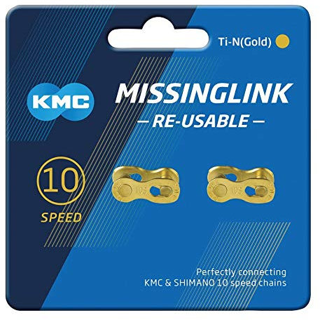KMC Missinglink 10R Ti-N Gold, für Ketten 5,88mm, Gold, 10-Fach (2er Pack)