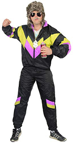 Foxxeo Premium 80er Jahre Kostüm für Herren Damen Trainingsanzug Assianzug Assi Gr. S – XXXXL