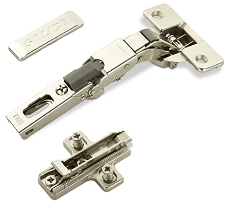 2 x SOTECH cerniere universali Salice con foratura 110° T48 Push Open per porte arrotondate, in battuta e profilate con piastra trasversale altezza 3 mm