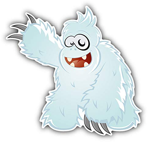 10cm! Klebe-Folie Wetterfest Made-IN-Germany Yeti Cartoon Comic H1233 UV&Waschanlagenfest Auto-Aufkleber Sticker Decal