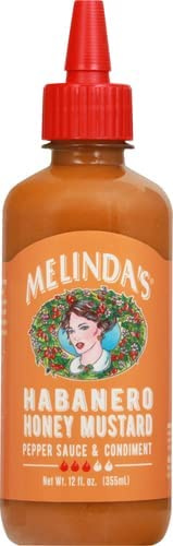 Melinda's Habanero Honey Senape - Senape al miele dolce e piccante, 12 once | Senape calda al miele fatta con peperoni freschi, vera senape, perfetta per condire, marinare o immergere