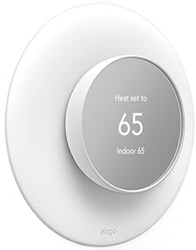 elago Wall Plate Cover Plus 2 Compatible with Google Nest Thermostat 2020 [Snow] - Durable Polycarbonate Material, Easy Installation, Complementary Design