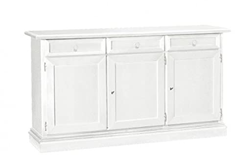 Mar.c.a. Design - Credenza Soggiorno in Legno di Pioppo, Stile Classico Arte Povera Elegante e Funzionale, Mobile Made in Italy