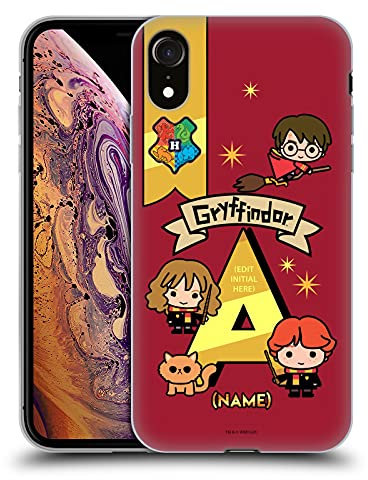 Head Case Designs Officially Licensed Custom Customised Personalised Harry Potter Name Gryffindor Deathly Hallows L Gel Case [Military Grade Protection] Compatible With Apple iPhone XR