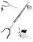Jellas Pince de préhension pliable de 81,3 cm avec embout magnétique solide et chausse-pied, outil d'aide pour ramasser les ordures, ramasser les déchets, extension de bras (gris)