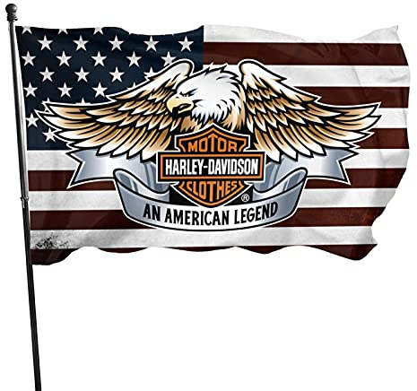 Harley-Davidson-Flagge, 90 x 150 cm, lebendige Farben und lichtbeständig, Heimdekoration, Gartendekoration, Außen- und Innendekoration