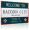Metall-Blechschild Persönlichkeit Retro Resident Welcome to Raccoon City, Regenschirmschild Zuhause, Material Aluminium, Stil Metall Aluminium Wanddekor-Schild, 30.5x20.3 cm