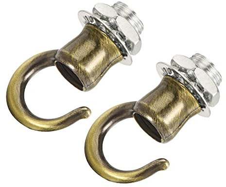 sourcing map Alloy Ceiling Hook Fixtures Accessories 22mmx28mm for Chandelier Ceiling Pendant Light Plate, Bronze Pack of 2
