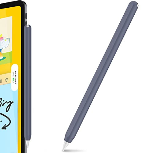 AhaStyle Silicone Case for Apple Pencil 2nd Gen & Pro (2024) - Ultra Thin Protective Cover Compatible with Magnetic Charging and Double Tap (Midnight Blue)
