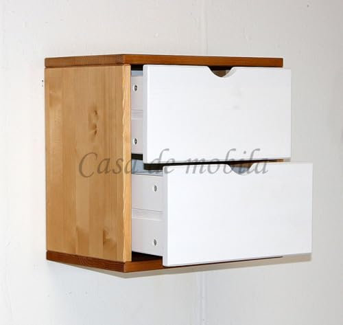 CASA Massivholz Wandregal Systemregal 39x39x26cm Fichte geölt weiß