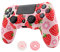 RALAN Rosa Controller Skins für PS4, Obst Silikon Controller Cover Skin Protector kompatibel /PS4 Slim/PS4 Pro Controller mit 2 niedlichen Daumen Griffe Caps