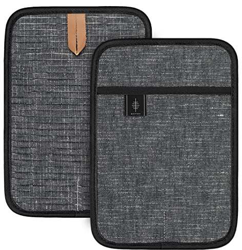 BONTHEE Topflappen Baumwolle Topfuntersetzer Hitzebeständige Groß Anti-rutsch Topflappen zum Kochen Backen Küchenzubehör - 2er Set - Grau