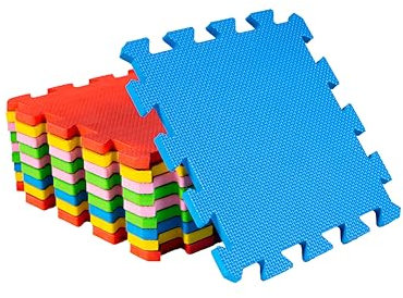 Large Soft Foam EVA Kids Floor Mat Jigsaw Tiles Interlocking Garden Play Mats,Gym Mat Set Multi-Color- Each Tile (30x30cm) and Children’s Floor Soft EVA Foam Tiles Play (27 pieces (27 Square feet))