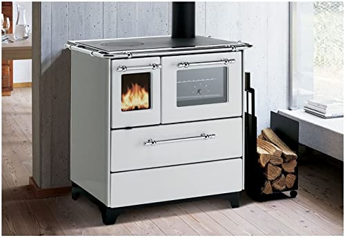 Cocina leña Royal Palazzetti modelo BETTY 3.5 horno (Blanco)