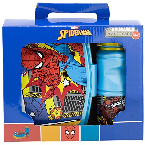Set de fiambrera rectangular y botella sport de 380 ml de Spider-man