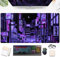 Tokyo Street Schreibtischunterlage Violett, süßes Retro großes Gaming Mauspad, ästhetische Neon-Pixel Skyline/City Schreibtischmatte, Schreibtischdekoration Pads für Frauen 80x40 cm