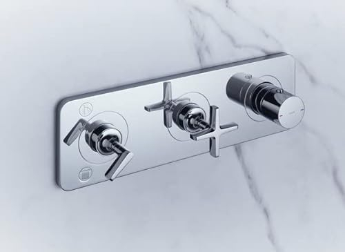 hansgrohe AXOR Citterio E Thermostatmodul Unterputz 38 x 12 für 2 Verbraucher, 36703340, Farbe: Brushed Black Chrome