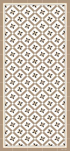 DobleUve Estudio Alfombra Vinílica Hidráulica 24 | Marrón | 65x110 cm | Alfombra Cocina Lavable Antideslizante | Alfombra Vinilica | Suelo Vinílico | Alfombra Vinilo Salón