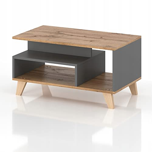 VBChome Kaffeetisch 90 x 45 x 57 cm Antrazit Couchtisch Wohnzimmertisch Teetisch Beistelltisch Sofatisch Modern Wohnzimmer Büro