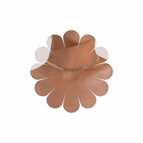Wendalern Gold Kette Choker Halskette Zierlich Klobig Halskette Einfach Geometrisch Kette Halskette Minimalistisch Tisch Kette Halskette Vergoldet Schlüsselbein Halskette Schmuck Für Frauen Mädchen