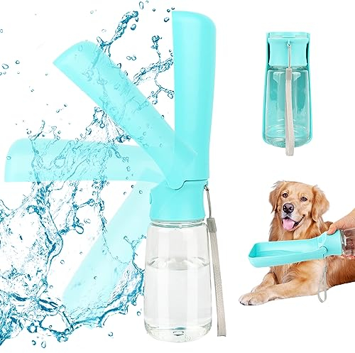 VFANDV Bouteille d'Eau Pliable 180° pour Chien, Gourde Portable 350ML pour Promenade, Randonnée, Camping en Plein Air