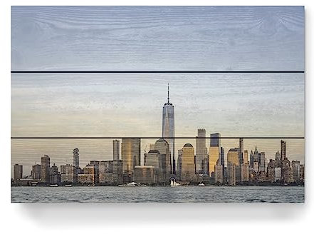 artboxONE Holzbild 45x30 cm Städte/New York Panorama New York von Künstler Carina