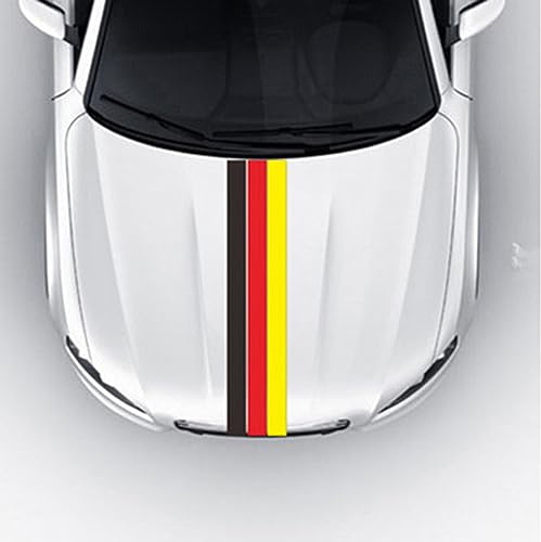 NICKAL 1PC Auto 100 * 15CM Auto Aufkleber Französisch Russland Deutschland Italien Flagge Gestreiften Motorhaube Aufkleber Körper Aufkleber für BMW Volkswagen VW Audi Alfa Romeo Styling,German Flag