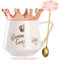 Arawat Queen Of Everything Mug Con Coperchio Dolce Tazza Bianca Con Corona Tazza Da Caffè Regalo 350 Ml Tazza Da Tè In Ceramica Regalo Di Compleanno Per Le Donne Ragazze Mamma Fidanzata