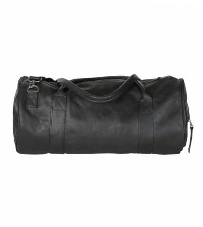 ROWDY Weekender | Reisetasche aus Leder für Damen und Herren | Sporttasche l Handgefertigt aus 100% vollnarbigem Leder (Farbe Charcoal)