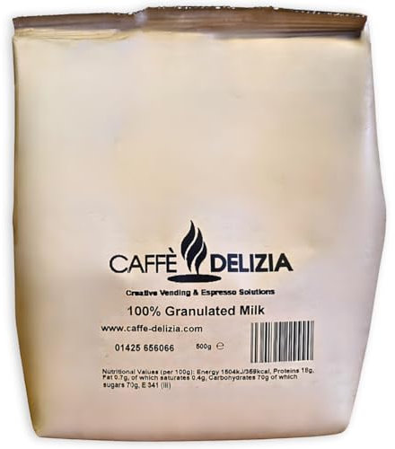 Caffe Delizia Premium Gold Granulated Milk | 1 x 500g Bag | Perfect for inside a coffee machine | Creamy & Frothy