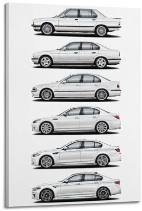 JLTC Luxuriöses Sportwagen-Poster BMW E28 E34 E39 E60 F10 5er-Serie & M5, dekoratives Gemälde, Leinwand-Wandposter und Kunstdruck, modernes Familienschlafzimmer-Dekor-Poster, 30 x 45 cm