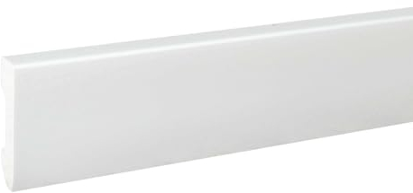 PROVISTON Battiscopa 16 x 60 x 2000 mm, battiscopa moderno profilo quadrato di alta qualità, in plastica bianca, impermeabile, robusto e durevole