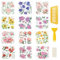 WANDIC 6 Blatt Transferaufkleber Zum Aufreiben, Frühlingsblumen-Aufkleber, Wasserfeste Aufkleber, Möbel- Und Handwerksaufkleber Für DIY-Scrapbooking